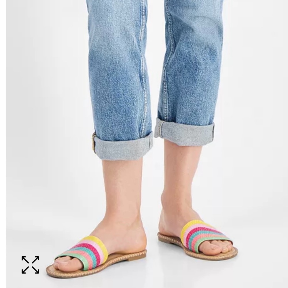 Pink and Yellow Sandals with Wide Straps